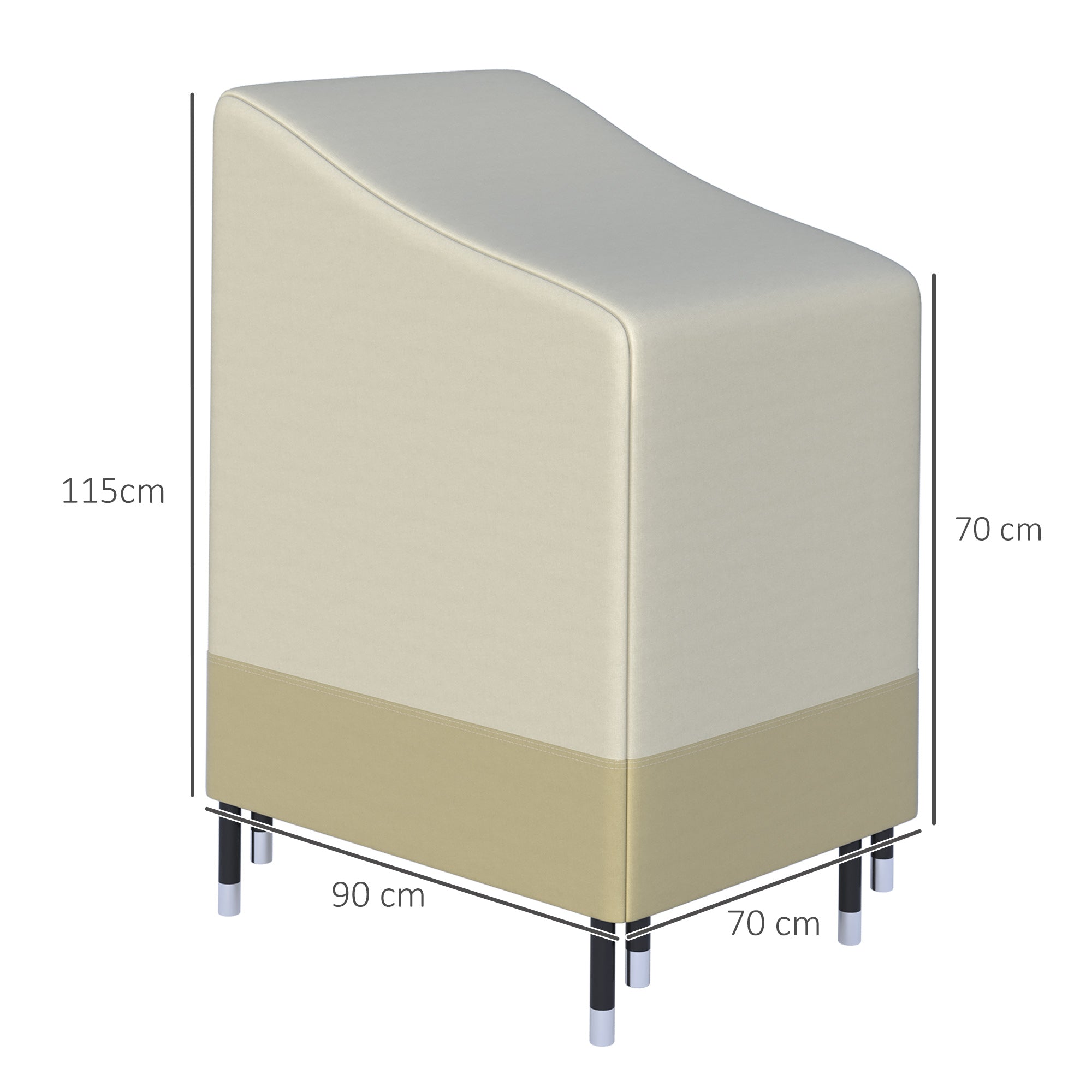 Outsunny 600D Oxford Cloth Waterproof Furniture Cover Wicker Chairs Garden Patio Rattan Seat Outdoor Protector L70*W90*H115cm 