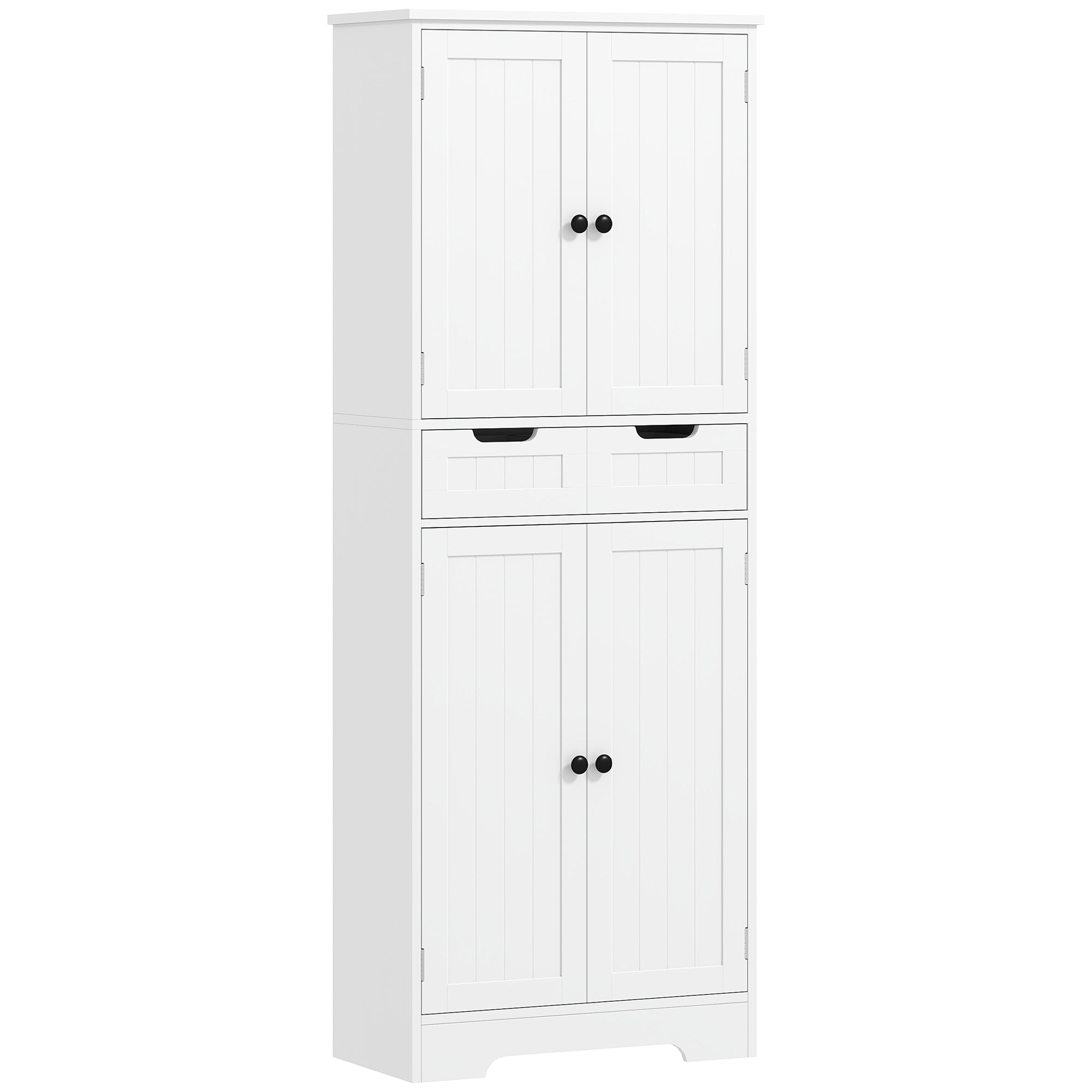 HOMCOM Tall Bathroom Cabinet, Freestanding Storage Cupboard, Bathroom Storage Cabinet with Drawer, Adjustable Shelf and Doors, 60 x 30 x 160 cm, White 