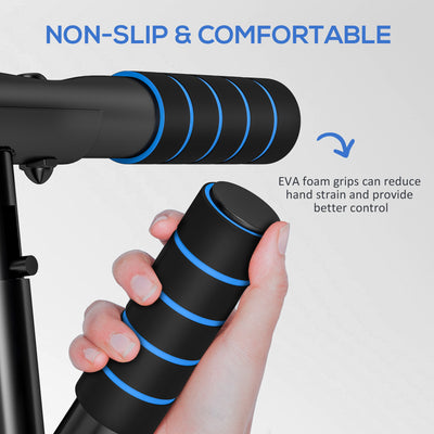SPORTNOW Pull-Up Bar Doorway, No Drilling Chin-Up Bar Push Up Stand with Resistance Bands and Padded Handles for Home Gym Exercise, Blue 