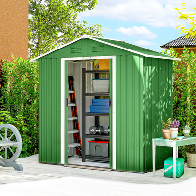 Outsunny 6.5 x 3.5ft Metal Garden Storage Shed - Green 