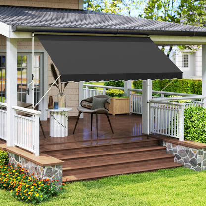 Outsunny 3x1.5m  Adjustable Outdoor Aluminium Frame Awning Black 