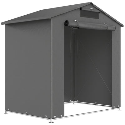Outsunny 6 x 4 ft Outdoor Garden Storage Shed, Waterproof Bike Tent with Vent and Roll-Up Zipper Door 