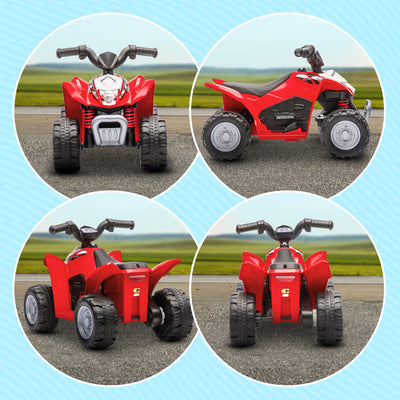 AIYAPLAY Honda Licensed Kids Electric Quad Bike, 6V ATV Ride On for Ages 1.5-3 Years, Red 