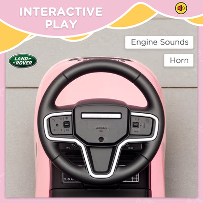 AIYAPLAY Land Rover Licensed Toddler Ride on Car with Horn, Engine Sounds, Under-Seat Storage, for 18-36 Months, Pink 