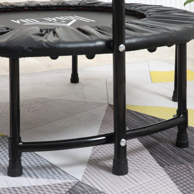 HOMCOM 40'' Fitness Trampoline with Adjustable Handle, Rebounder Trampoline Mini Jumper for Indoor Exercise Workout, Support Up to 100kg, Black 