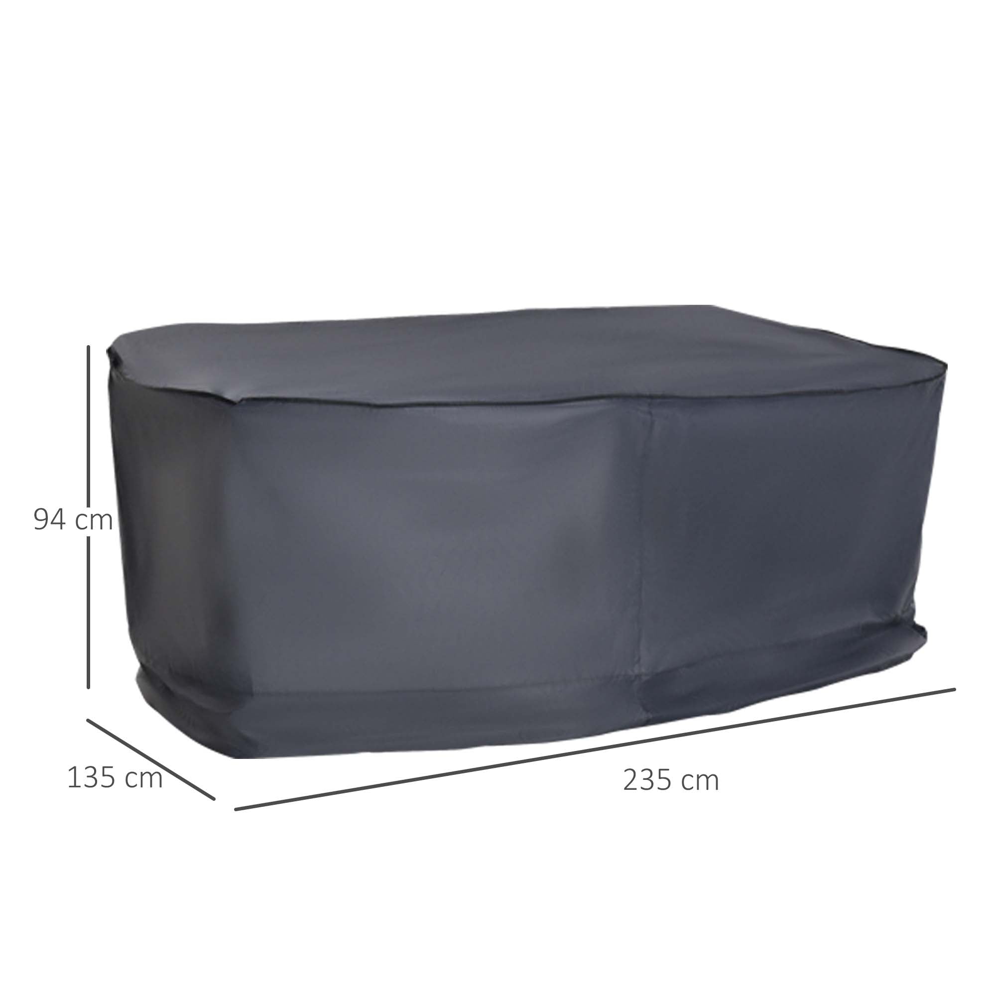Outsunny Garden Furniture Cover, Waterproof Windproof 420D Heavy Duty Oxford Fabric    Rattan Furniture Cover, Rectangular Outdoor Table Chair Set Cover, 235 x 135 x 94cm 