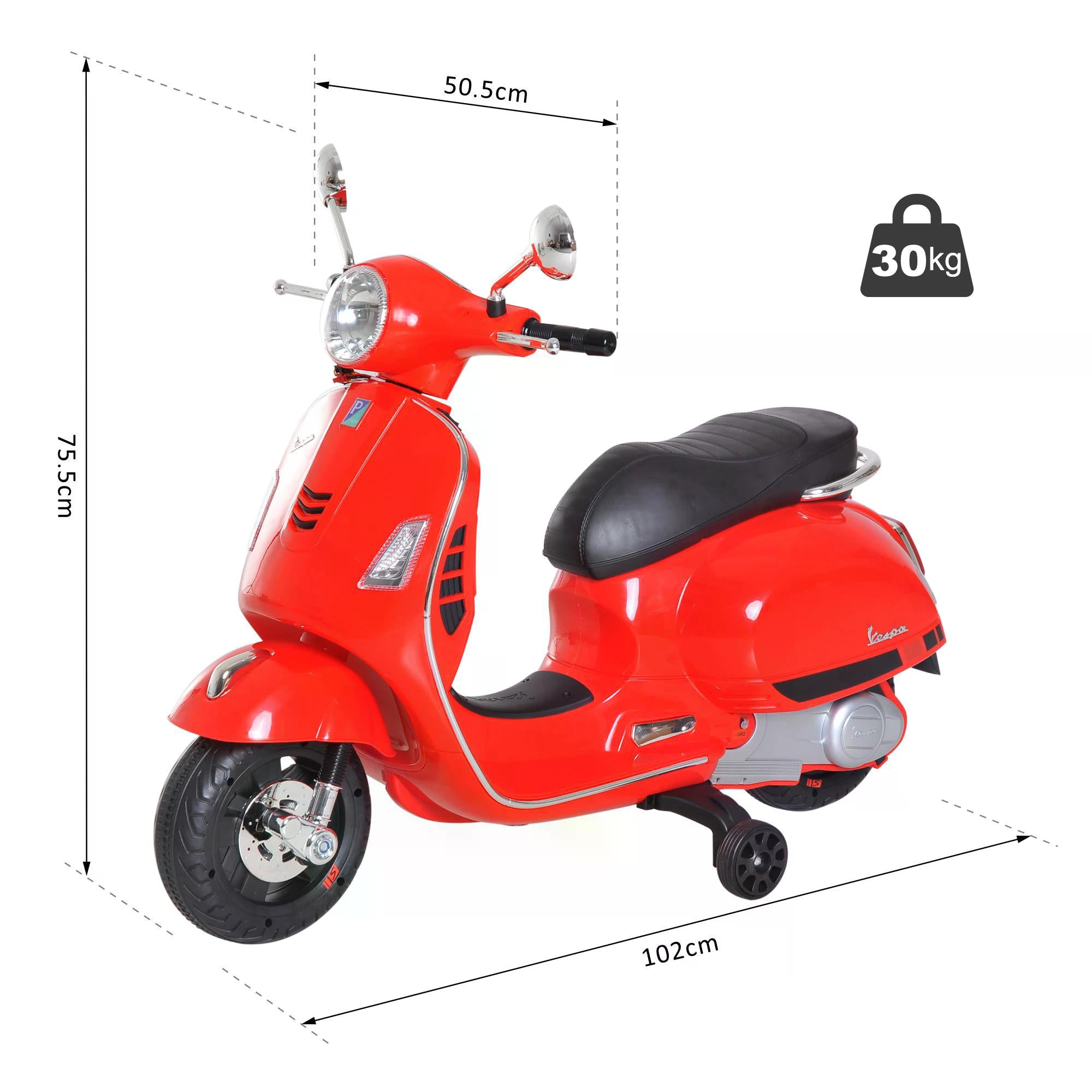 HOMCOM Kids Ride On Motorcycle, 6V, W/LED Lights-Red 