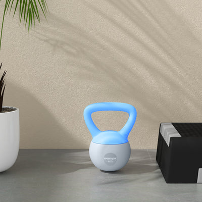 SPORTNOW 4KG Soft Kettlebell, Kettlebell with Non-Slip Handle for Home Gym, Weight Lifting, Strength Training, Light Blue/Grey 