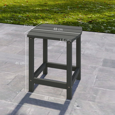Outsunny Outdoor Side Table, Garden Coffee Table, All-Weather Adirondack Side Table for Garden, Beach, Indoor Outdoor, Grey 