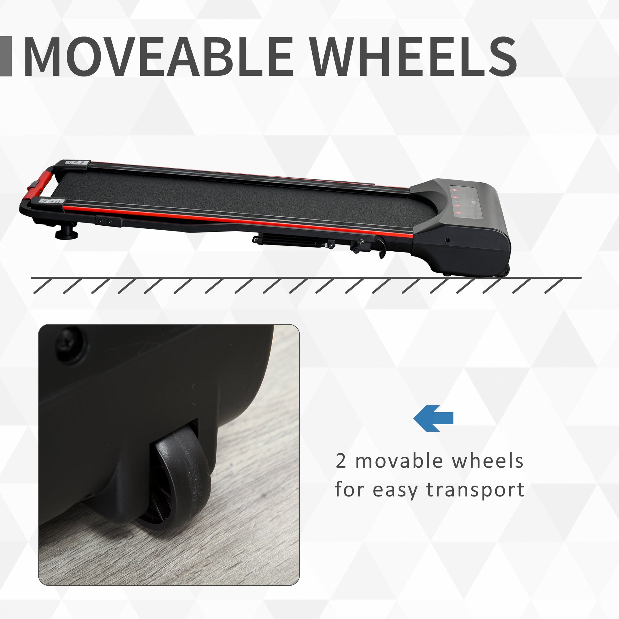 HOMCOM Foldable Walking Machine Treadmill 1-6km/h with LED Display & Remote Control Exercise Fitness for Home Office 