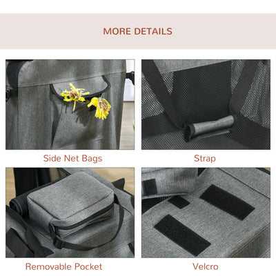 PawHut Oxford Fabric Folding Pet Carrier Bag Grey 