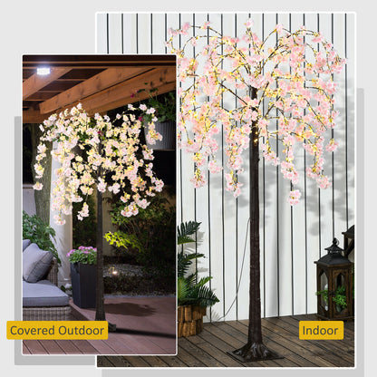 HOMCOM 450 LED Light Decorative Artificial Blossom Tree - Pink 