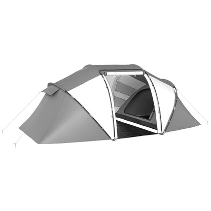 Outsunny 4-6 Man UV Protection Camping Tent - Charcoal Grey and White 