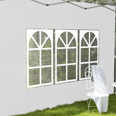 Outsunny Gazebo Side Panels, Sides Replacement with Window for 3x3(m) or 3x4m Pop Up Gazebo, 2 Pack, White 