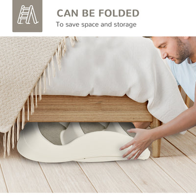 PawHut Foldable Pet Stairs Portable Dog Steps 3-Step Design with Non-slip Mats for High Beds, Sofas, 49 x 38 x 38 cm, Cream 