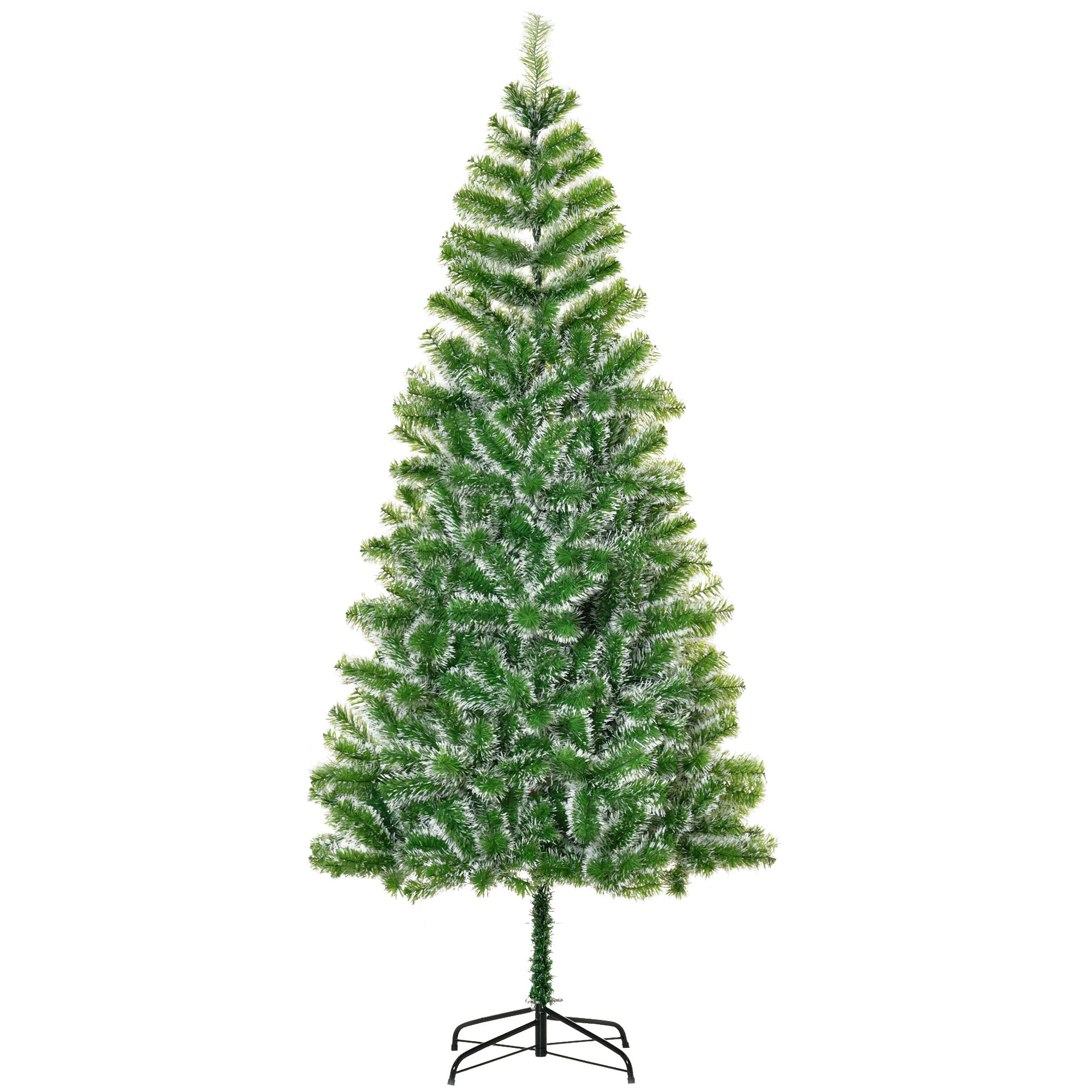 HOMCOM 7FT Indoor Christmas Tree Artificial Decoration Xmas Gift with Metal Stand Branch Tips 