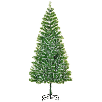 HOMCOM 7FT Indoor Christmas Tree Artificial Decoration Xmas Gift with Metal Stand Branch Tips 