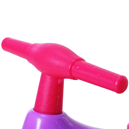 HOMCOM Baby Balance Bike Toddler Training Walker Smooth Rubber Wheels Ride on Toy Storage Bin Gift for Boys Girls Violet Fuchsia 