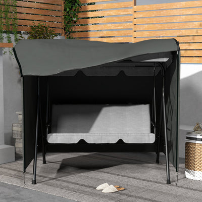 Outsunny 152 x 177cm Three-Seater Swing Chair Protective Cover Grey 