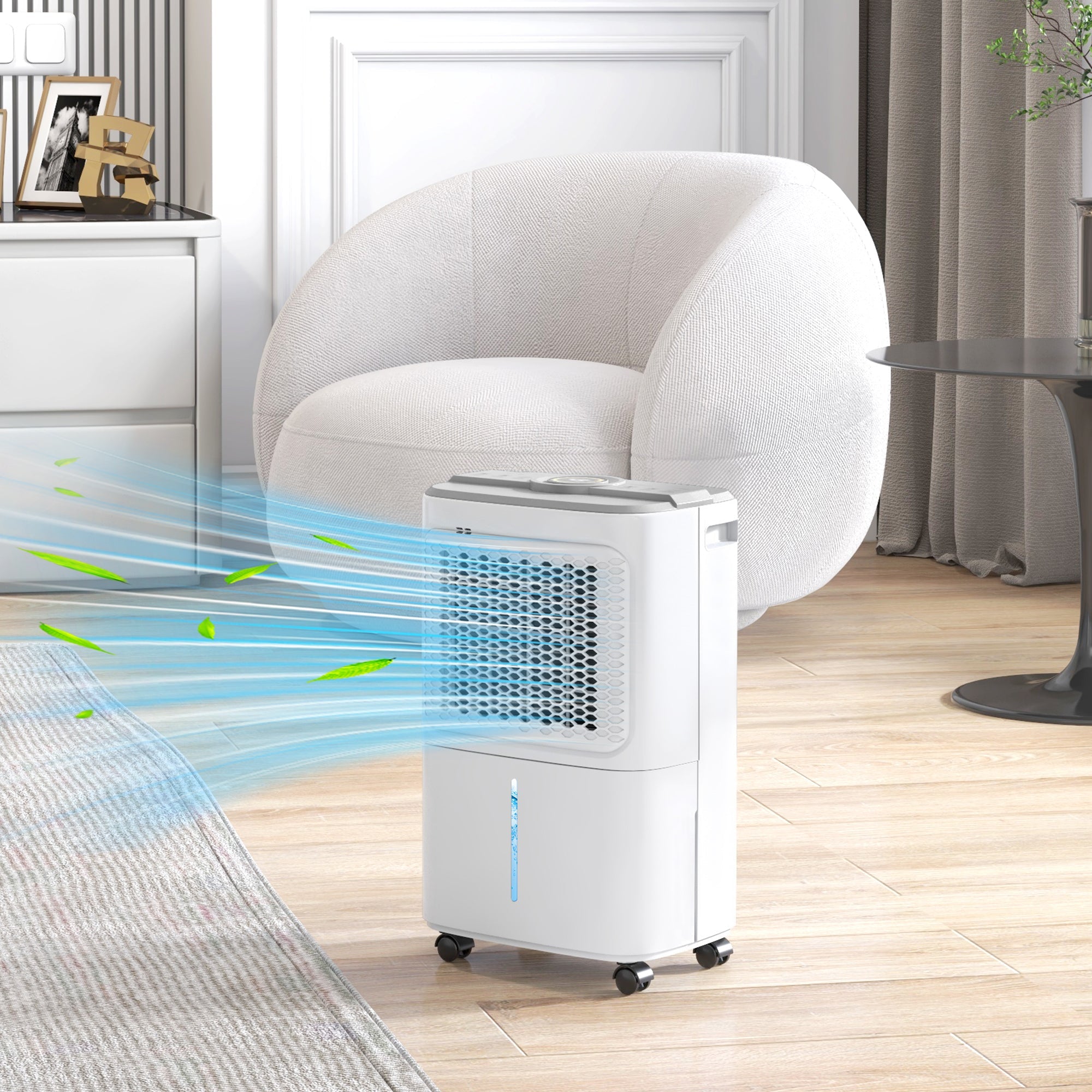 HOMCOM 12L Dehumidifier, with Touch Panel LED Screen - White 