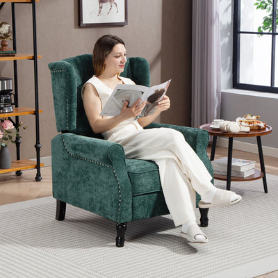 HOMCOM 150° Reclining Vintage Armchair, with footrest - Dark Green 