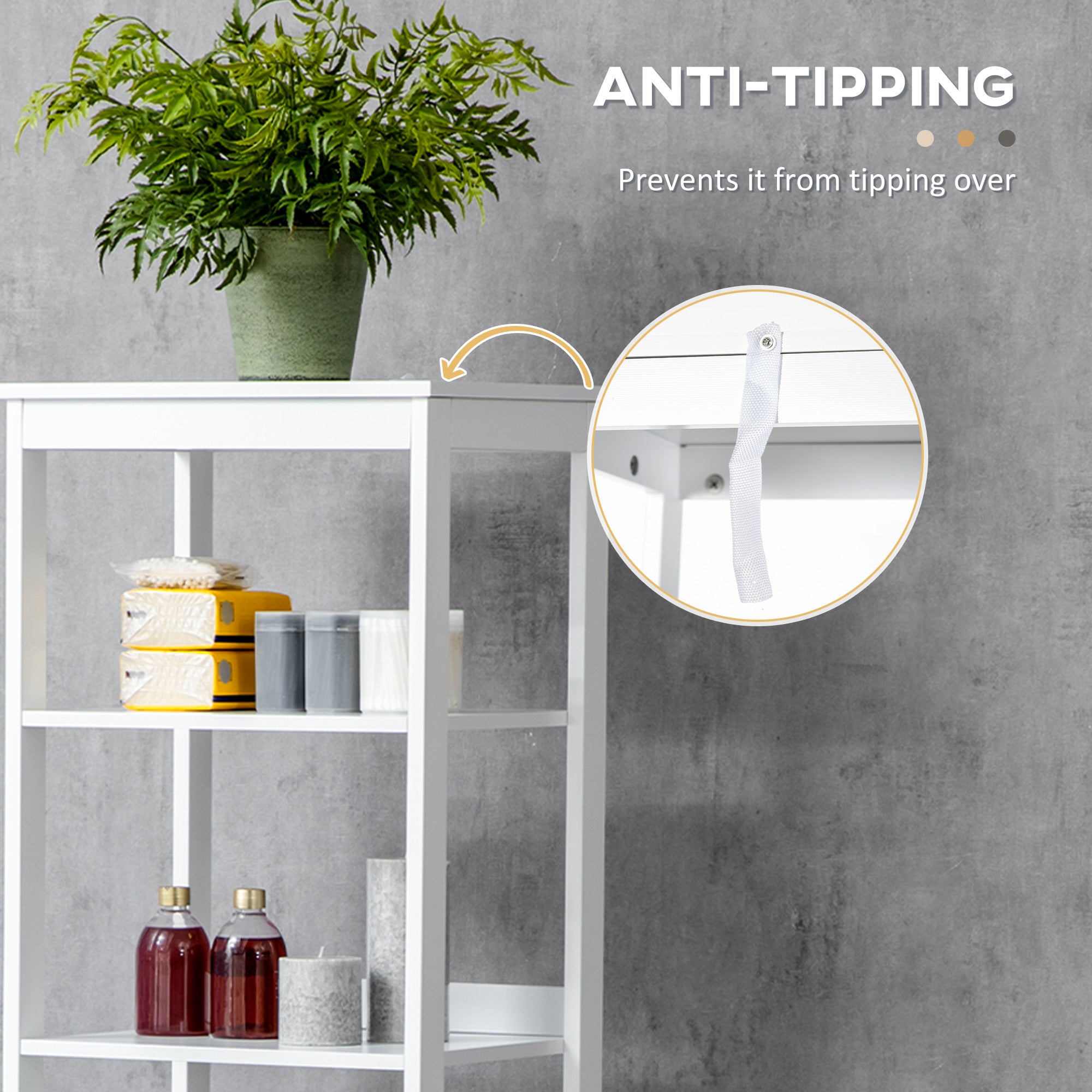 kleankin Tall Bathroom Cabinet Free Standing Slimline Cupboard Tallboy Unit Storage Organiser for Bathroom, Living Room, Kitchen 