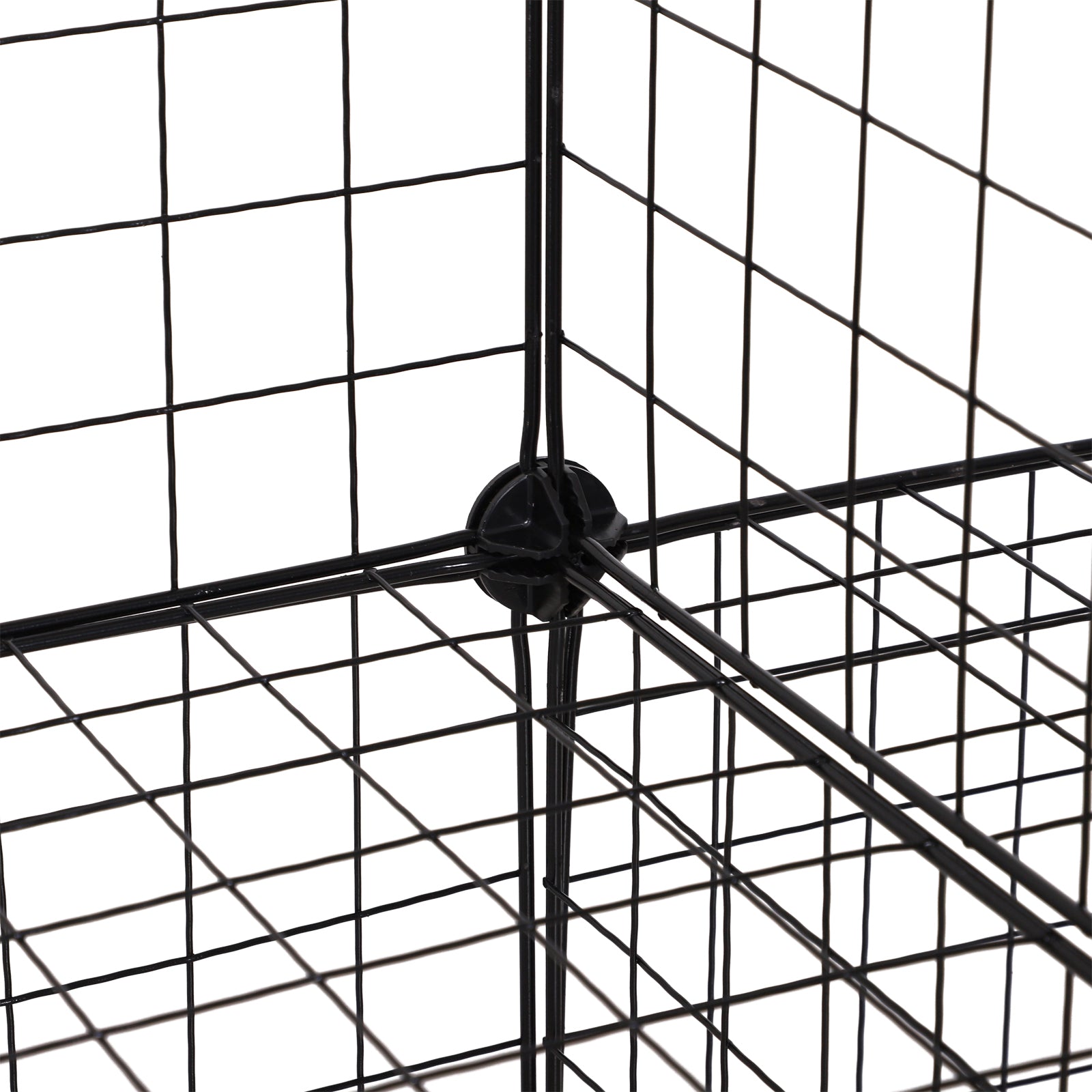 HOMCOM DIY 6 Cube Metal Wire Rack Interlocking Storage Cabinet Living Room Organiser Display Shelves Black 