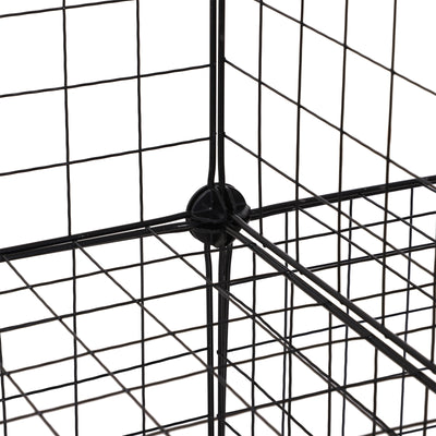 HOMCOM DIY 6 Cube Metal Wire Rack Interlocking Storage Cabinet Living Room Organiser Display Shelves Black 