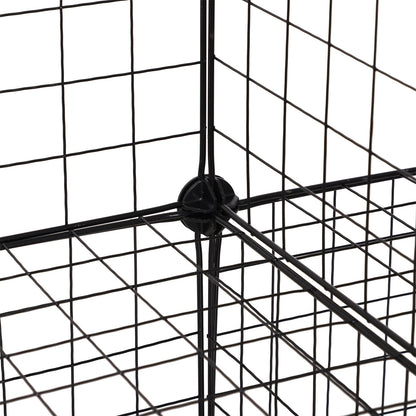 HOMCOM DIY 6 Cube Metal Wire Rack Interlocking Storage Cabinet Living Room Organiser Display Shelves Black 