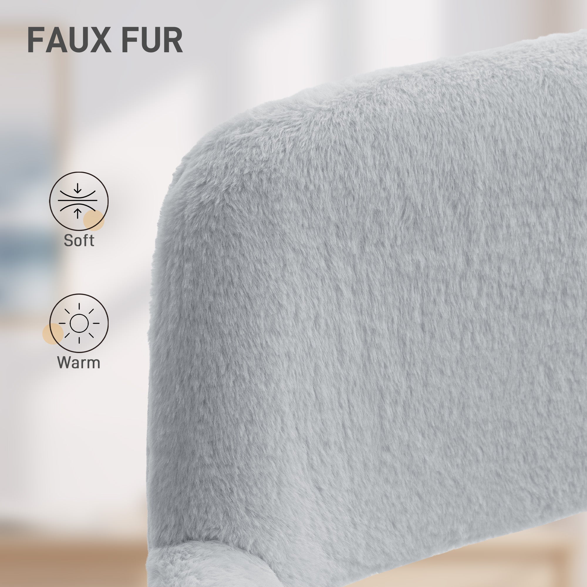 HOMCOM Faux Fur Rabbit Chair - Grey 