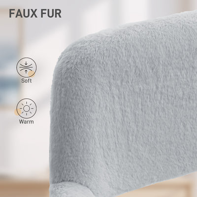 HOMCOM Faux Fur Rabbit Chair - Grey 