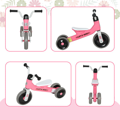 AIYAPLAY Toddler Balance Bike with No Pedal, 3 Silence Wheels for 12-36 Months Boys and Girls, Indoor Outdoor, Pink