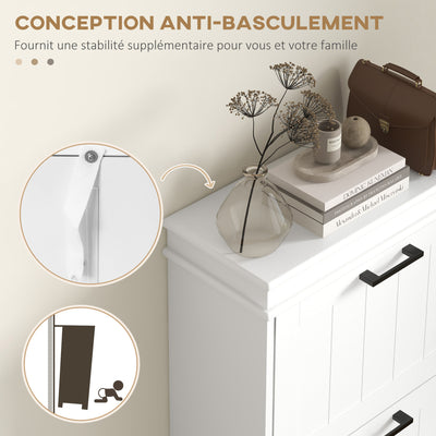 HOMCOM Three-Drawer Minimalistic Shoe Storage Cabinet, for 15 Shoes 