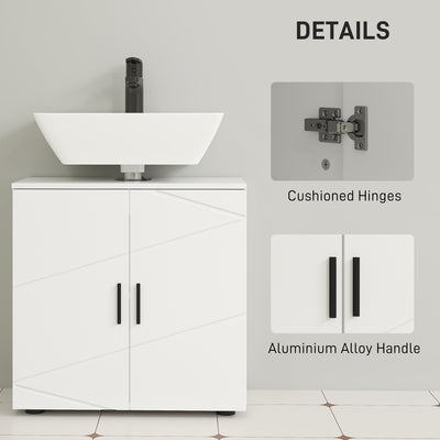kleankin Under Sink Cabinet with Shelf - White 