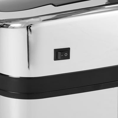 HOMCOM 30L Stainless Steel Motion Sensor Lid Bin - Silver Tone 