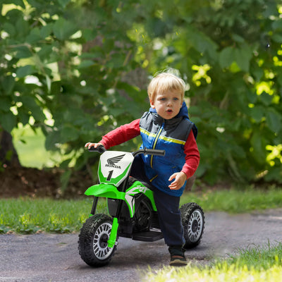 HOMCOM 6V Kids Motorbike, Three-Wheel Kids Electric Bike with Horn, Startup Sound for Ages 18-36 Months - Green 