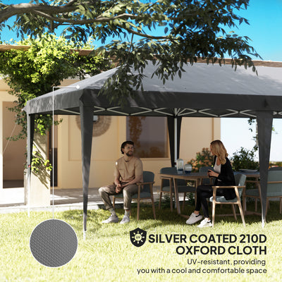 Outsunny 6 x 3 m Pop-Up Steel Frame Gazebo Grey 
