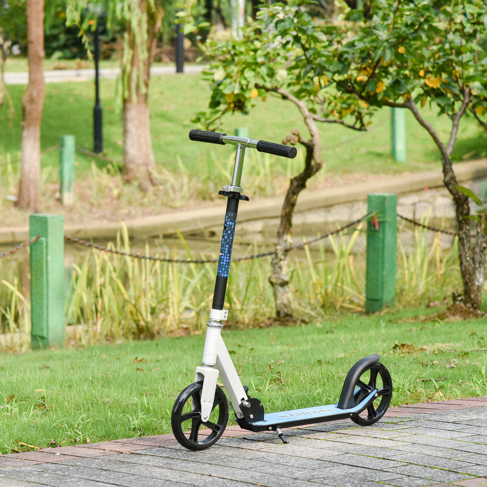 HOMCOM Folding Kids Kick Scooter Ride on Toys-Blue 