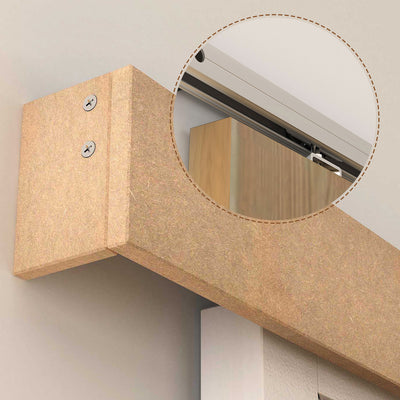 HOMCOM 6.5FT/2000mm Modern Sliding Barn Door Closet Hardware Track Kit Aluminium Track System Unit For Single Wooden Door 