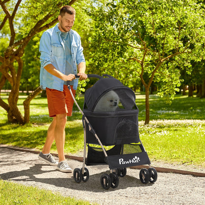 PawHut 3 In 1 Detachable Pet Stroller, for Extra Small and Small Dogs - Black 