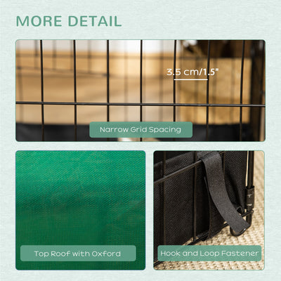 PawHut Rabbit Cage Guinea Pig Playpen Small Animal House for Kitties Puppies, w/ Water Proof Oxford Roof Floor 90 x 75 x 75 cm 
