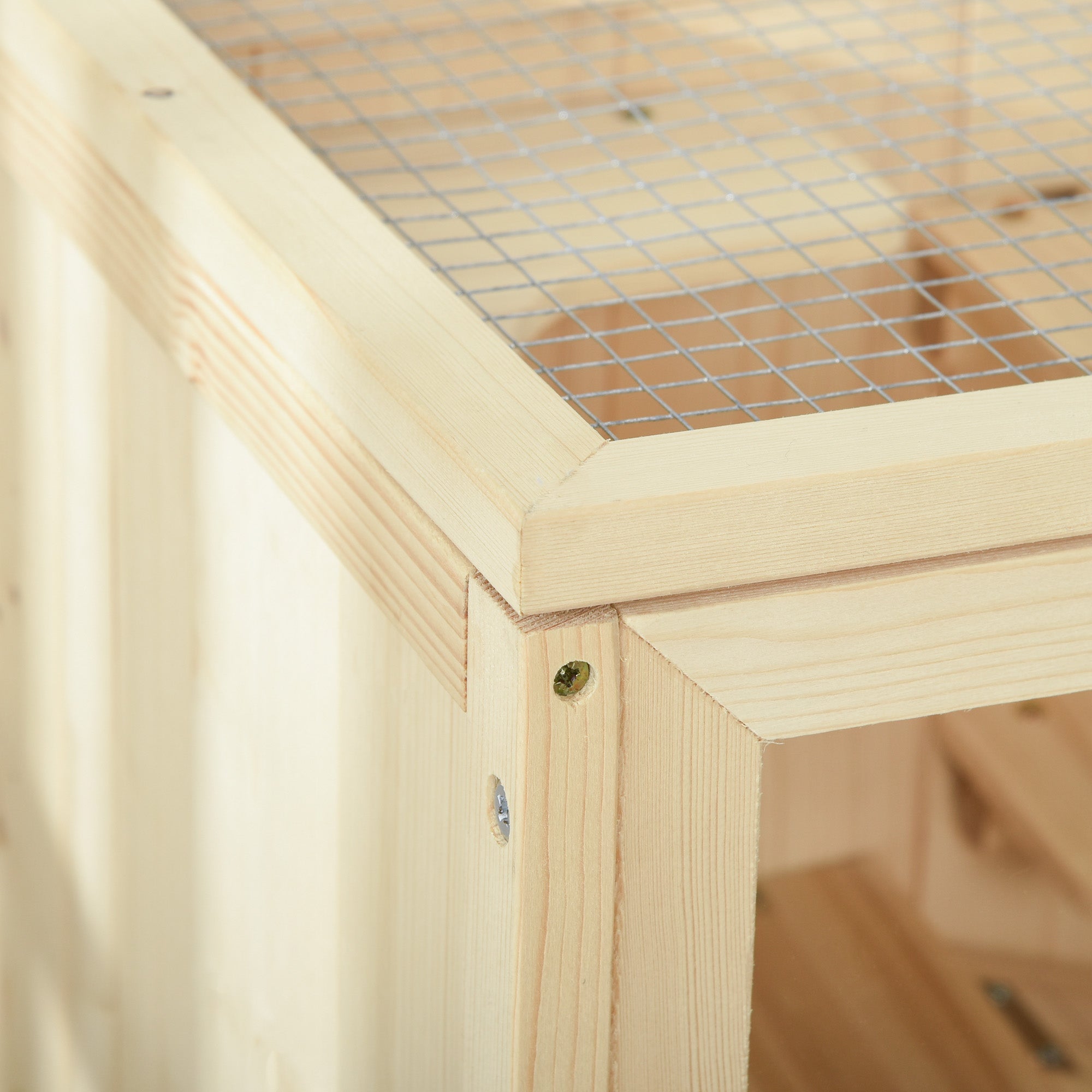 PawHut Wooden Hamster Cage with Storage Shelf, Small Animal Exercise Play House with Openable Top, for Hamsters, Gerbils, 60 x 40 x 80 cm - Natural 