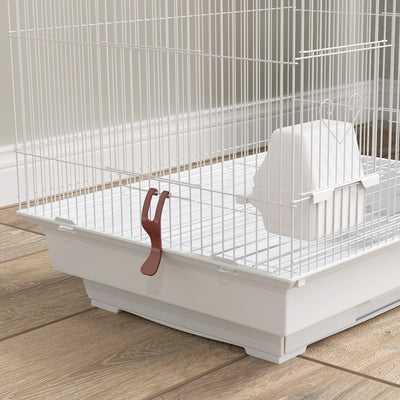 PawHut Bird Cage for Budgies, Finches, Canaries w/ Accessories, Toys, Tray, White 