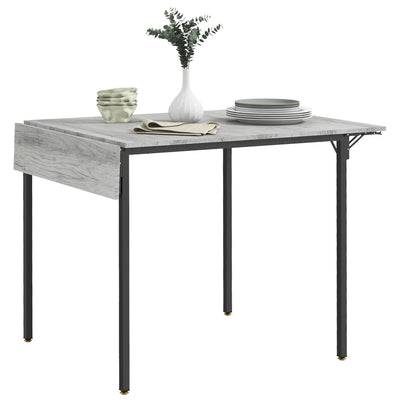 HOMCOM Four-Person Drop Leaf Dining Table - Grey 