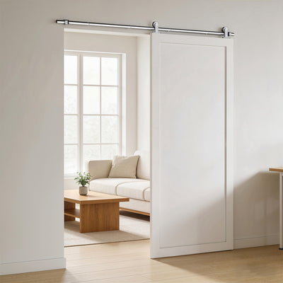 HOMCOM Sliding Door Hardware Kit Smooth Quiet 304 Stainless Steel for 180cm Track Sliver Tone 