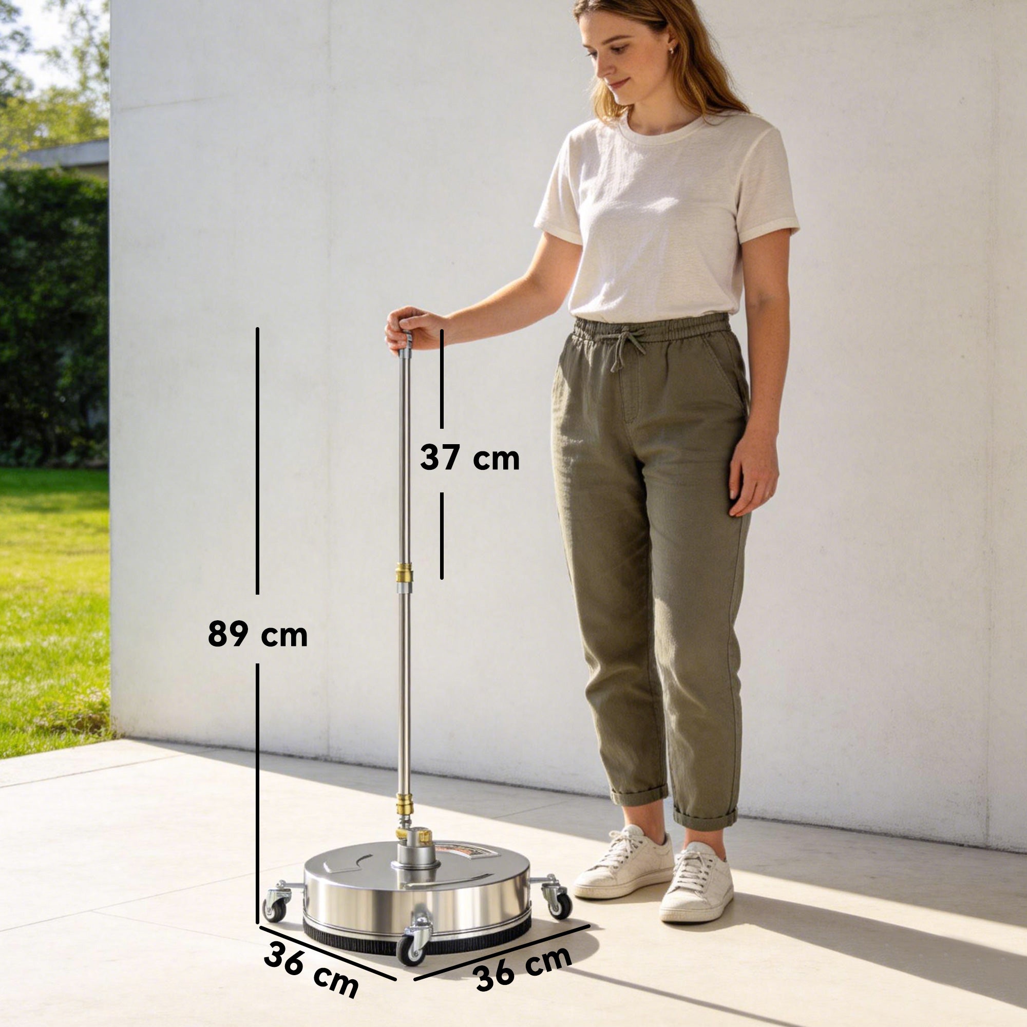 Outsunny Pressure Washer Surface Cleaner 3600 PSI Power Washer Rotary Surface Cleaner with 4 Wheels for Driveways 