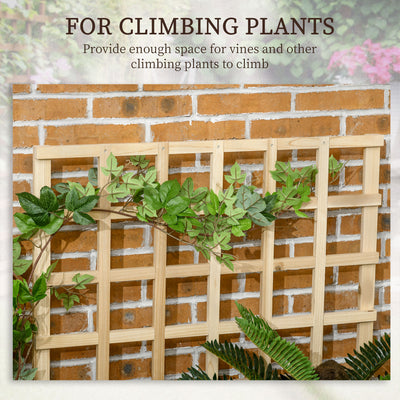 Outsunny 3 Tier Garden Planters with Trellis for Vine Climbing, Wooden Raised Beds, 95x95x110cm, Natural Tone 