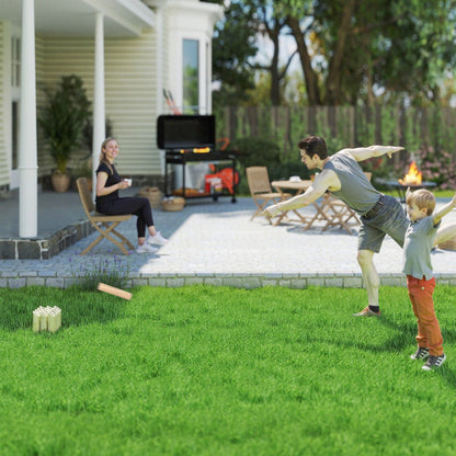 SPORTNOW Molkky Game, Wooden Skittles Throwing Game with 12 Skittles, 1 Throwing Pin and Carrying Box, Outdoor Games for Adults, Garden, Picnic, Beach, Party