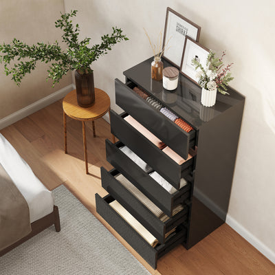 HOMCOM Chest of Drawers, 5-Drawer Storage Cabinets, Modern Dresser, Storage Drawer Unit for Bedroom 