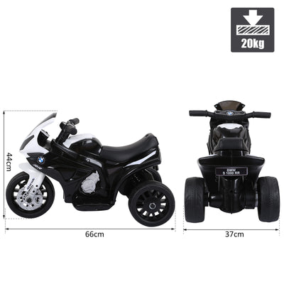 HOMCOM Electric Kids Ride on BMW Motorbike W/Headlights and Music, 6 V-Black 